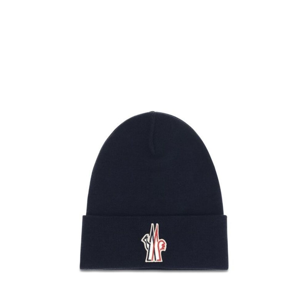 Moncler Grenoble Blue Wool Oves Aries Men's Beanie